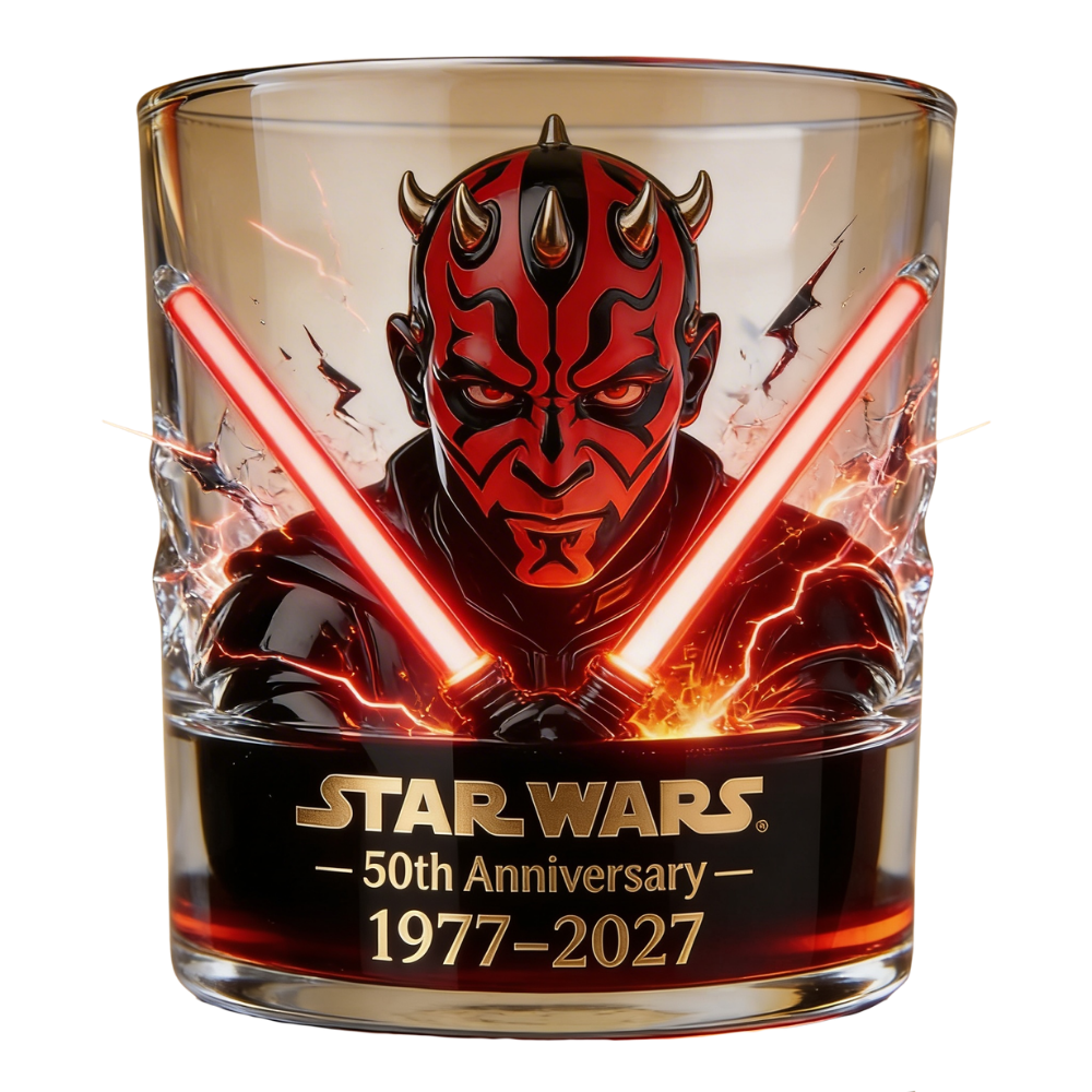 Personalized Whiskey Glass 50th Anniversary Star Wars Gift for Movie Fans