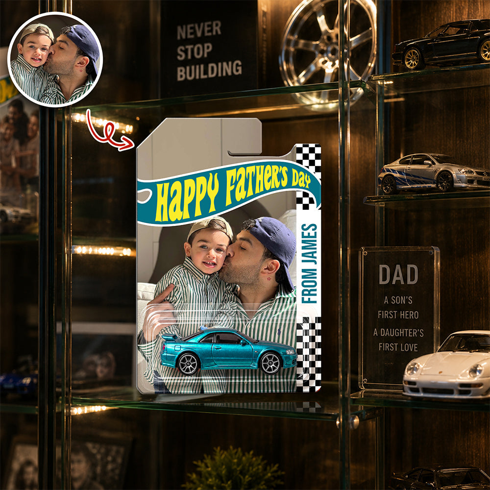Personalized Hot Wheels Packaging Photo Keepsake Gift for Dad HN590 - Hot Wheels GradoCreations