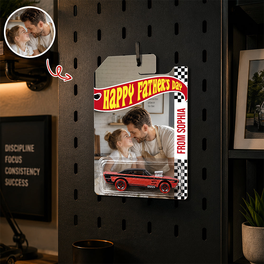 Personalized Hot Wheels Packaging Photo Keepsake Gift for Dad HN590 - Hot Wheels GradoCreations