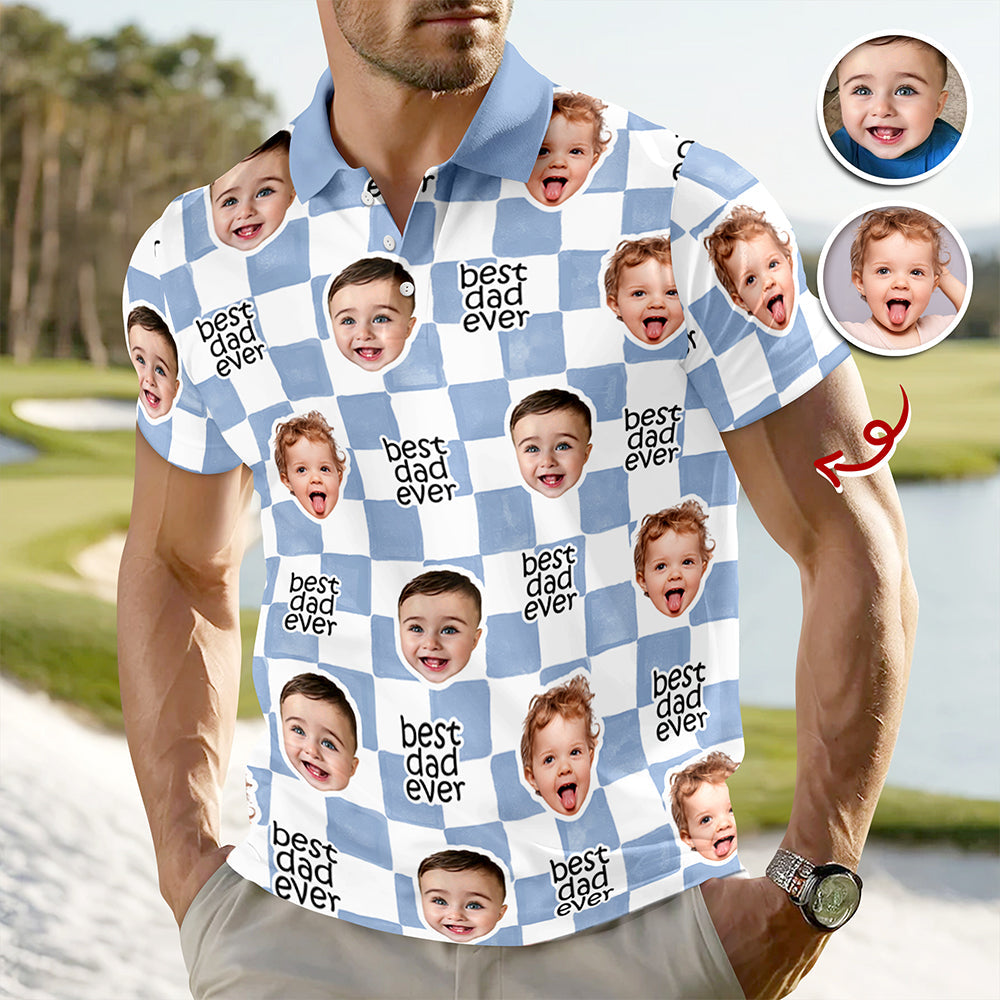 Personalized Baby Face Polo Shirt Gift for Dad or Mom HN590 - Men's Polo Shirt GradoCreations