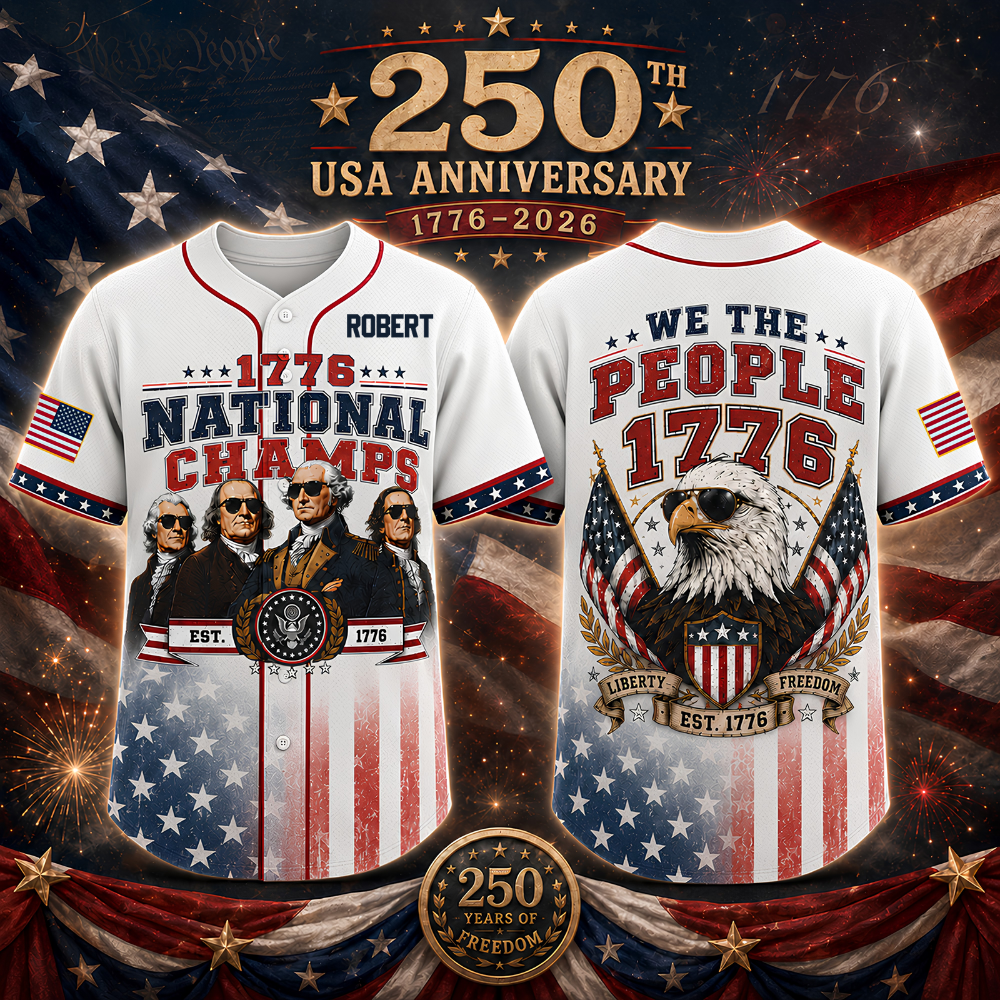 Personalized USA Anniversary Baseball Jersey for Adults & Kids – Gift for Patriots