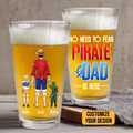 Personalized Pirate Dad Beer Glass Custom Name Gift for Dad