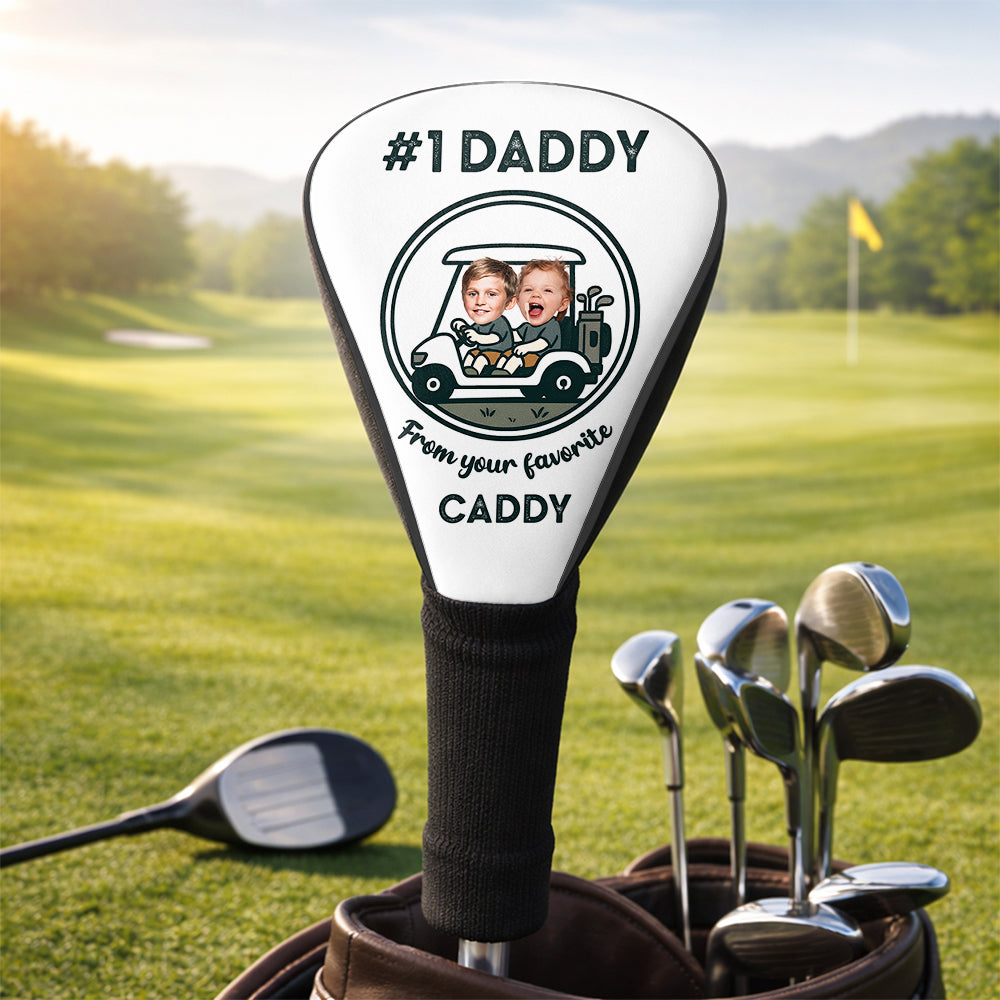 Personalized Golf Club Head Cover Custom Photo Gift for Dad HN590 - Golf Club Head Cover GradoCreations