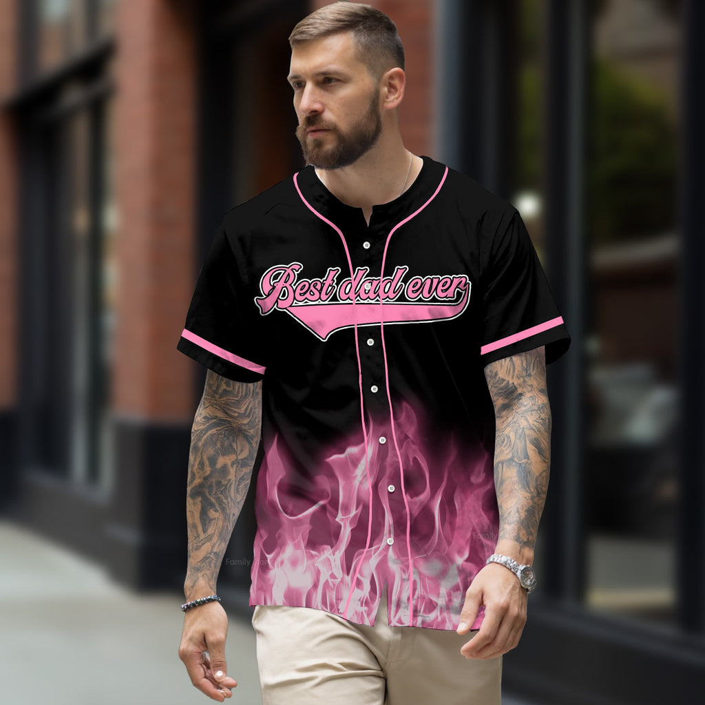 Personalized Baseball Jersey Best Dad Ever Gift for Him