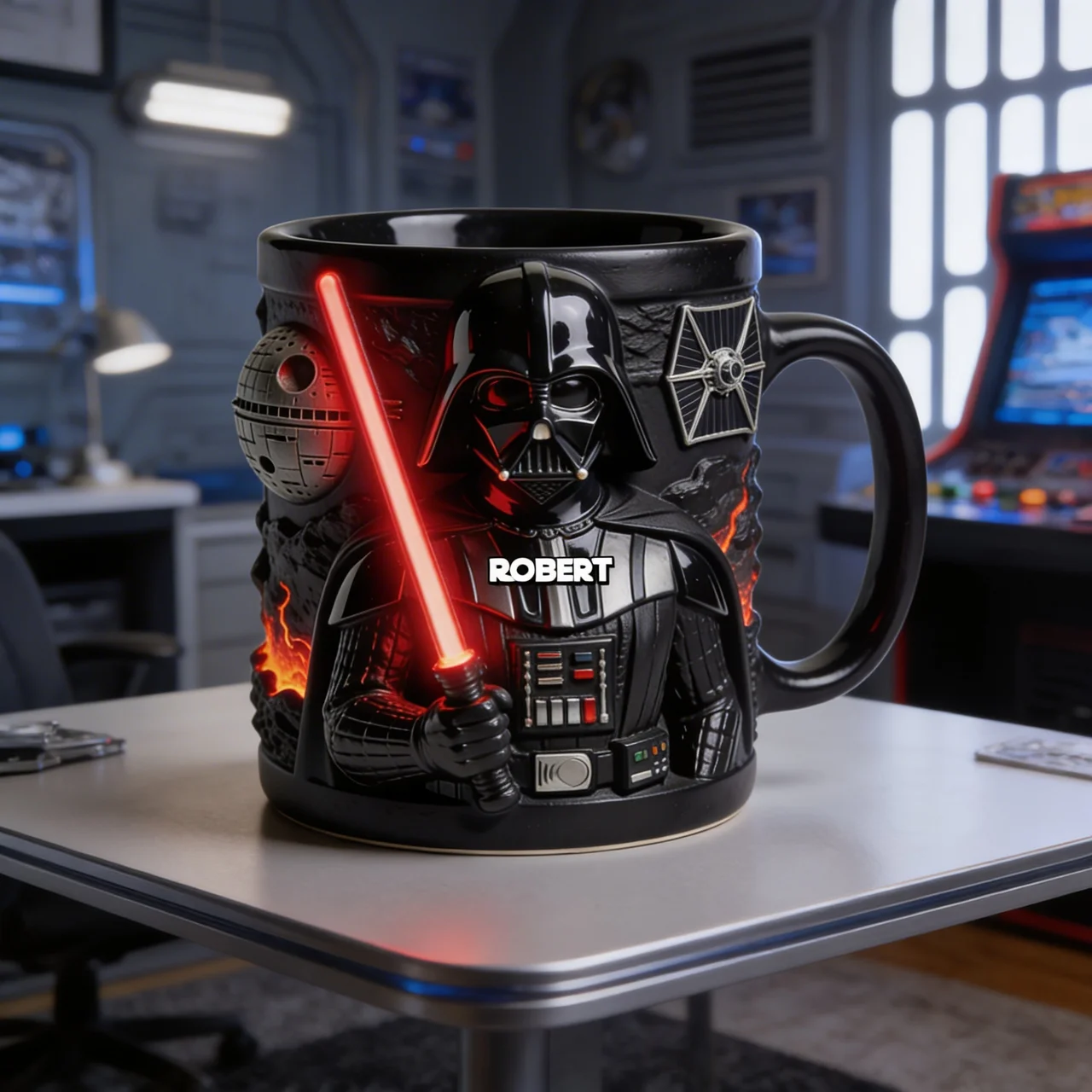 Personalized Darth Vader Accent Mug Custom Name Gift for Movie Fans Mug GradoCreations