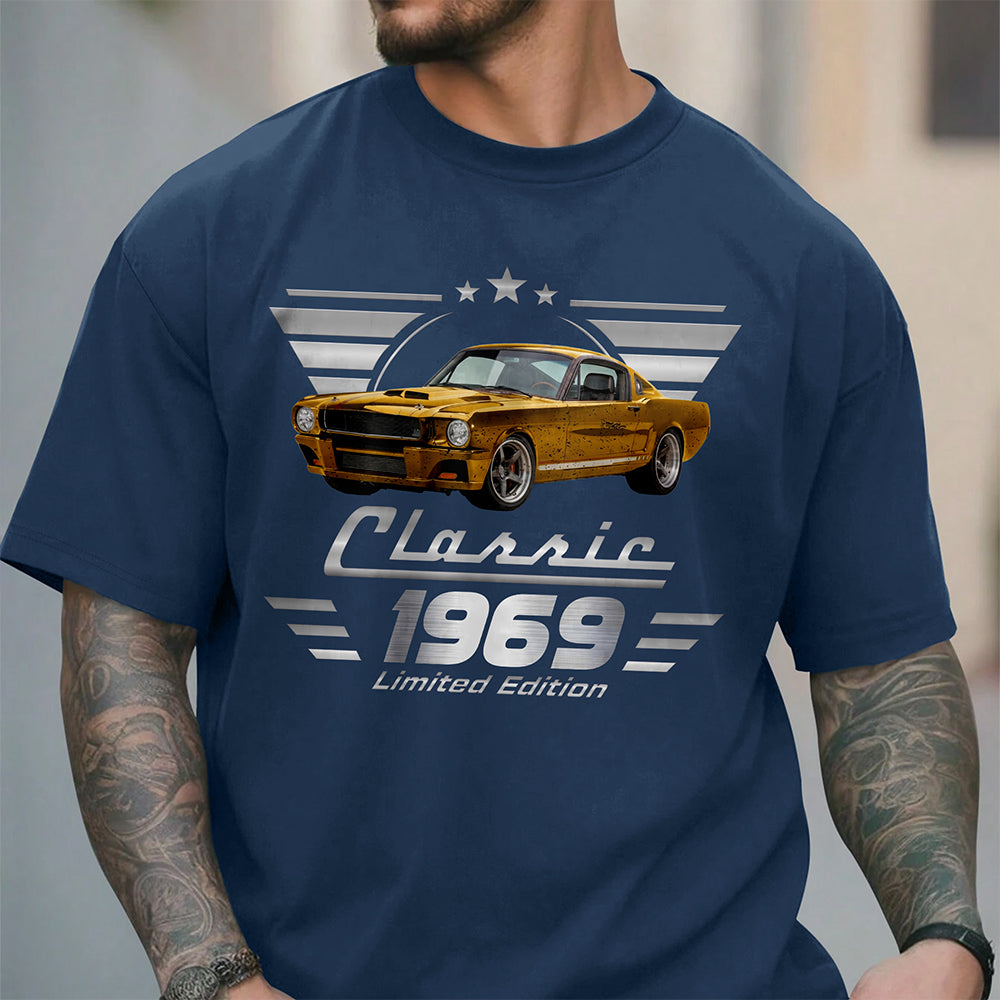Personalized Vintage Car Photo Comfort Shirt Gift for Dad Comfort Shirt GradoCreations