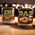 Personalized Whiskey Glass Custom Name Gift for Dad 250 Years of Freedom HN590 - Print Rock Glass GradoCreations