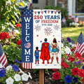 Personalized Super Hero Welcome Metal Sign Patriotic Gift for Family Metal Sign GradoCreations