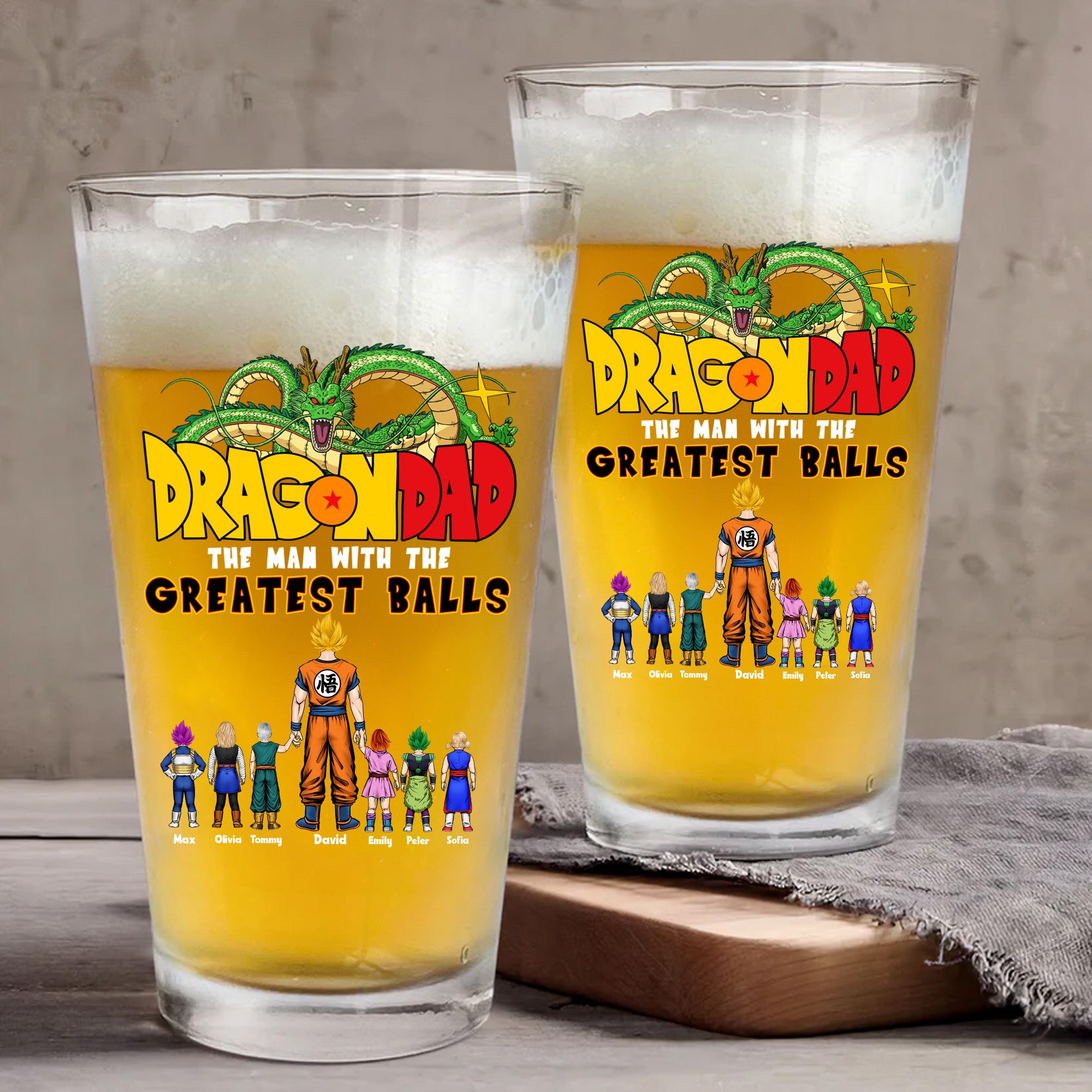 Personalized Beer Glass Gift for Dad with Custom Design Beer Glass GradoCreations