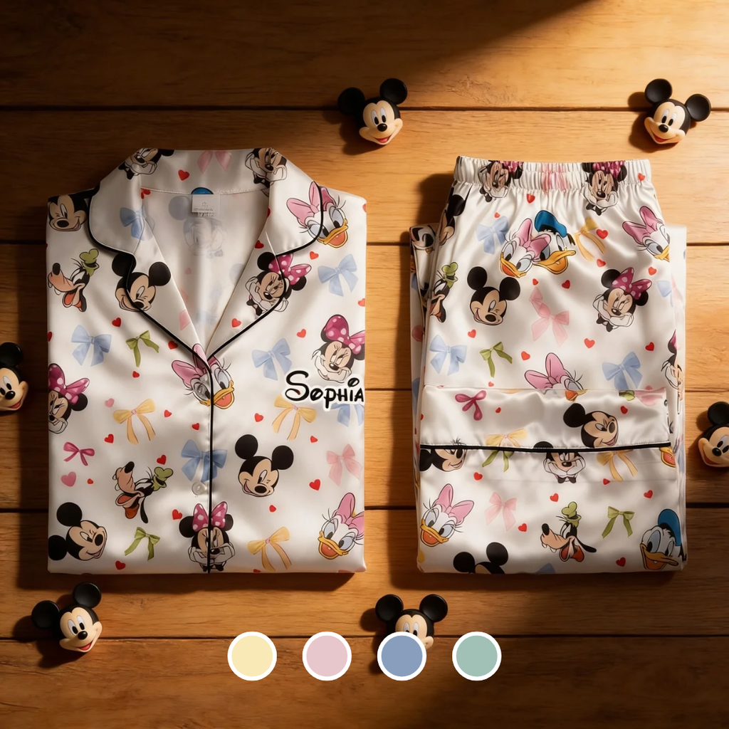 Personalized Pajama Set for Her with Magic Mouse Design | Gift for Movie Fans