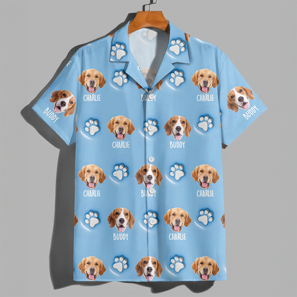 Personalized Dog Face Hawaiian Shirt Custom Dog Photo Gift HN590 - AOP Hawai Shirt GradoCreations