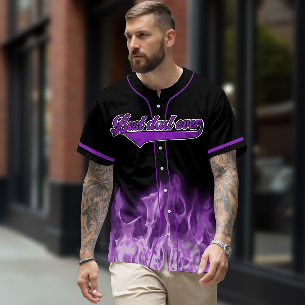 Personalized Baseball Jersey Best Dad Ever Gift for Him