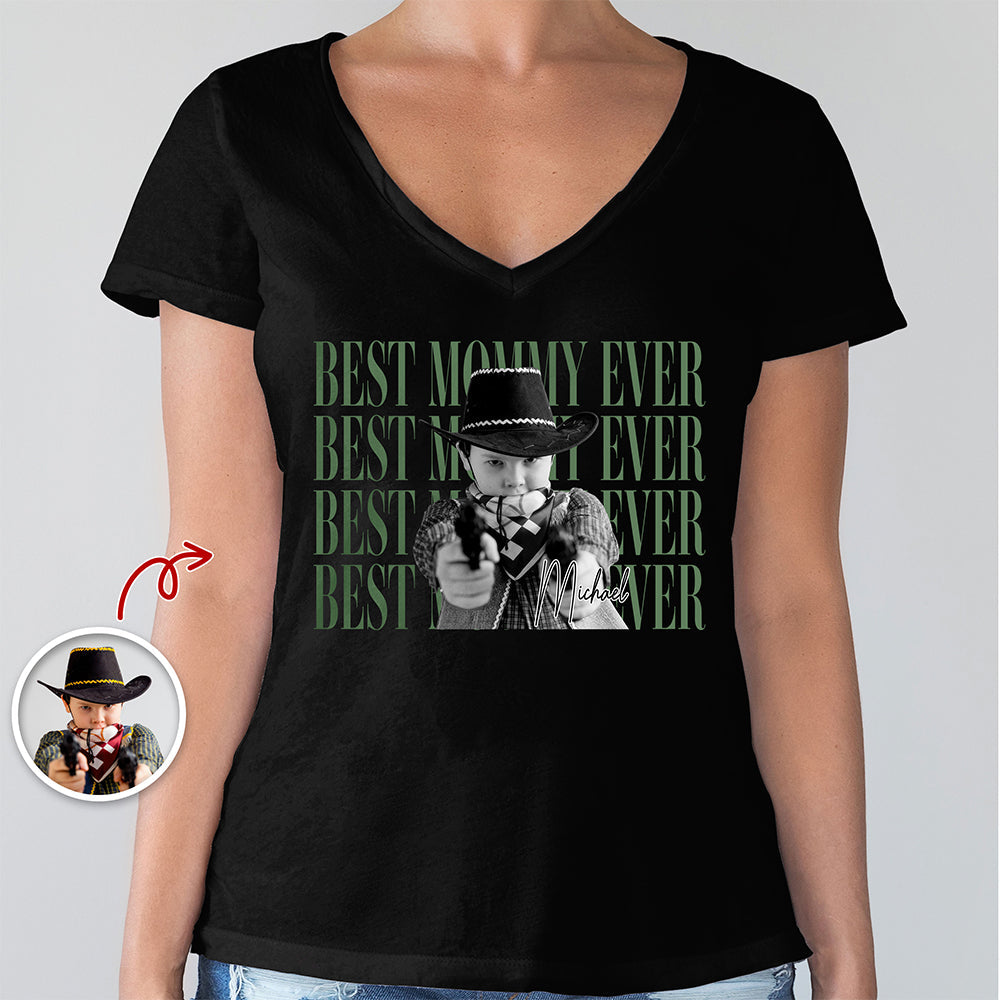 Personalized Vintage Photo T-Shirt Best Mom Ever Gift for Mother's Day HN590 - Tshirt GradoCreations