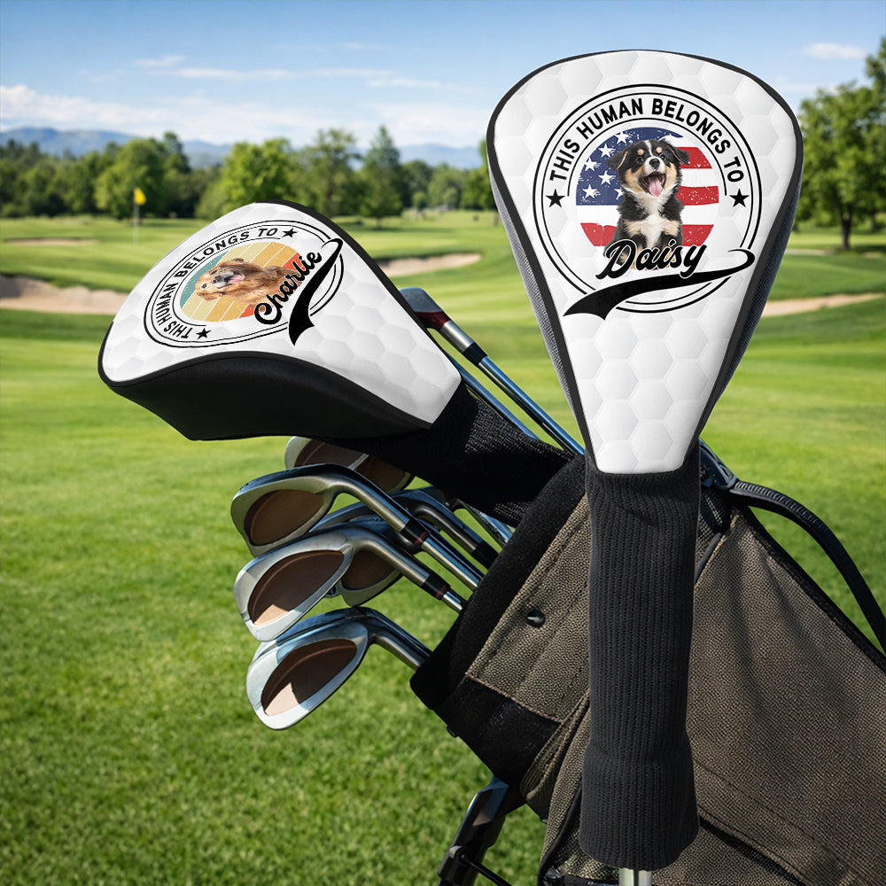 Personalized Golf Club Head Cover Custom Dog Photo Gift for Dad HN590 - Golf Club Head Cover GradoCreations