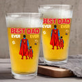 Personalized Super Hero Best Dad Ever Beer Glass Gift for Dad Beer Glass GradoCreations