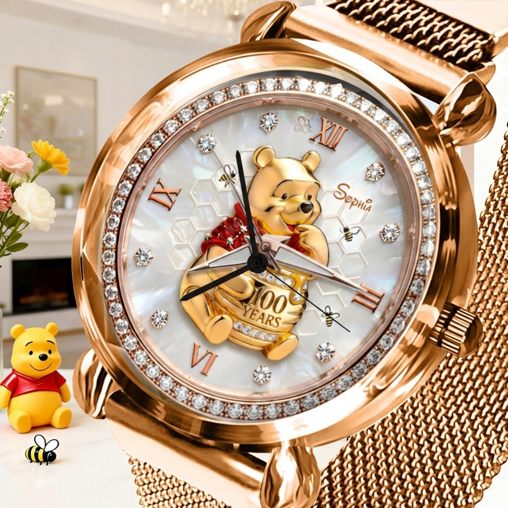 Personalized Winnie the Pooh Women's Watch 100th Anniversary Gift for Her