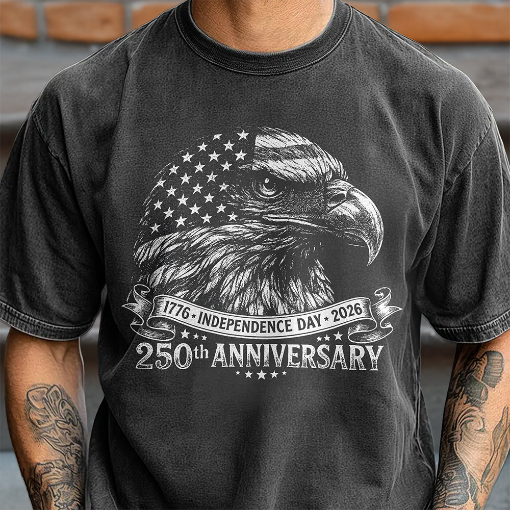 Personalized Vintage Bald Eagle Independence Day Comfort Shirt for Dad Comfort Shirt GradoCreations