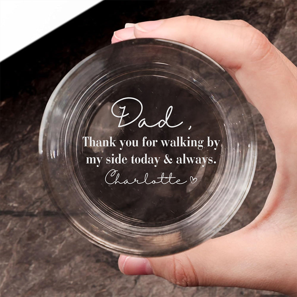 Personalized Engraved Rock Glass Custom Photo Gift for Dad HN590 - Engraved Rock Glass GradoCreations