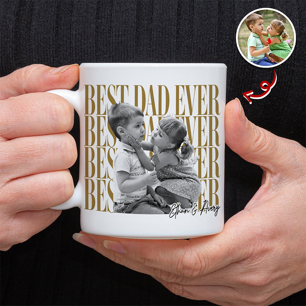 Personalized Vintage Photo Mug Custom Gift for Dad or Mom HN590 - mug GradoCreations