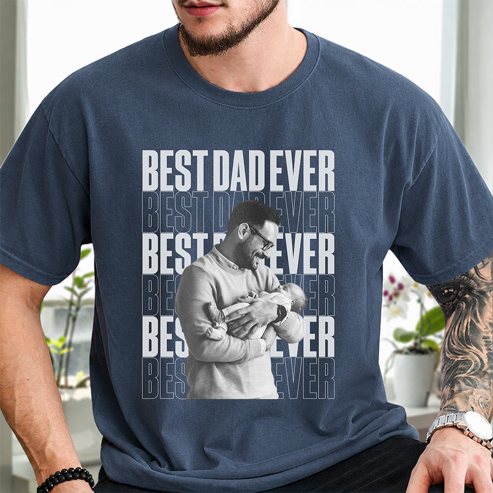 Personalized Vintage Photo Comfort Shirt Gift for Dad Comfort Shirt GradoCreations