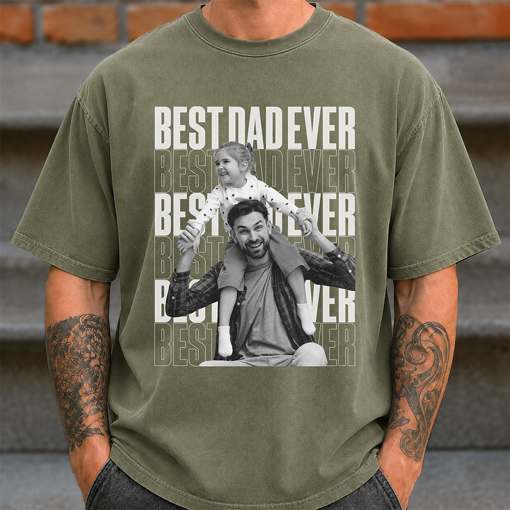 Personalized Vintage Photo Comfort Shirt Gift for Dad Comfort Shirt GradoCreations