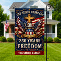 Personalized Garden Flag One Nation Under God Custom Family Name HN590 - Garden Flag GradoCreations
