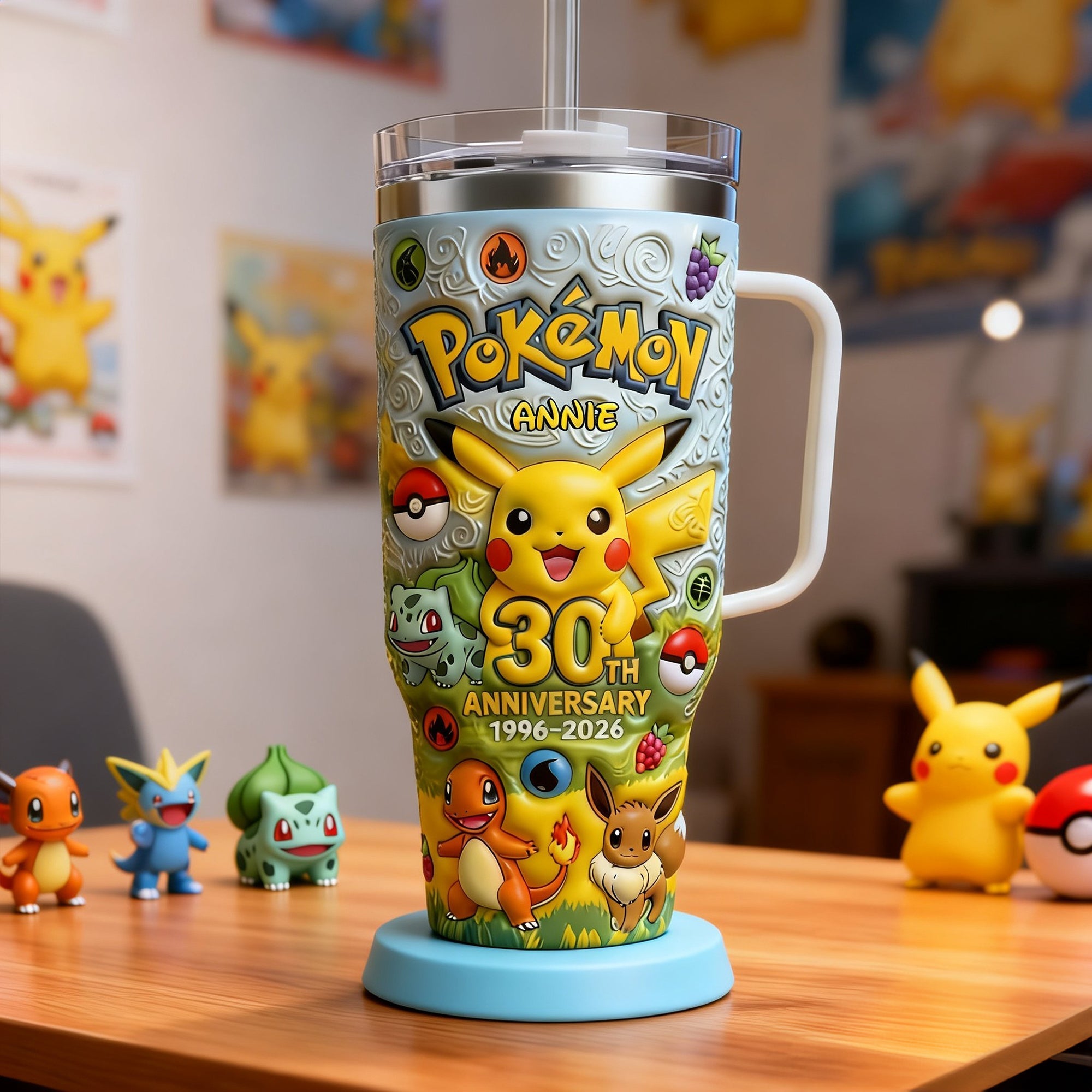 Personalized 30oz Anniversary Tumbler with 3D Print for Fans
