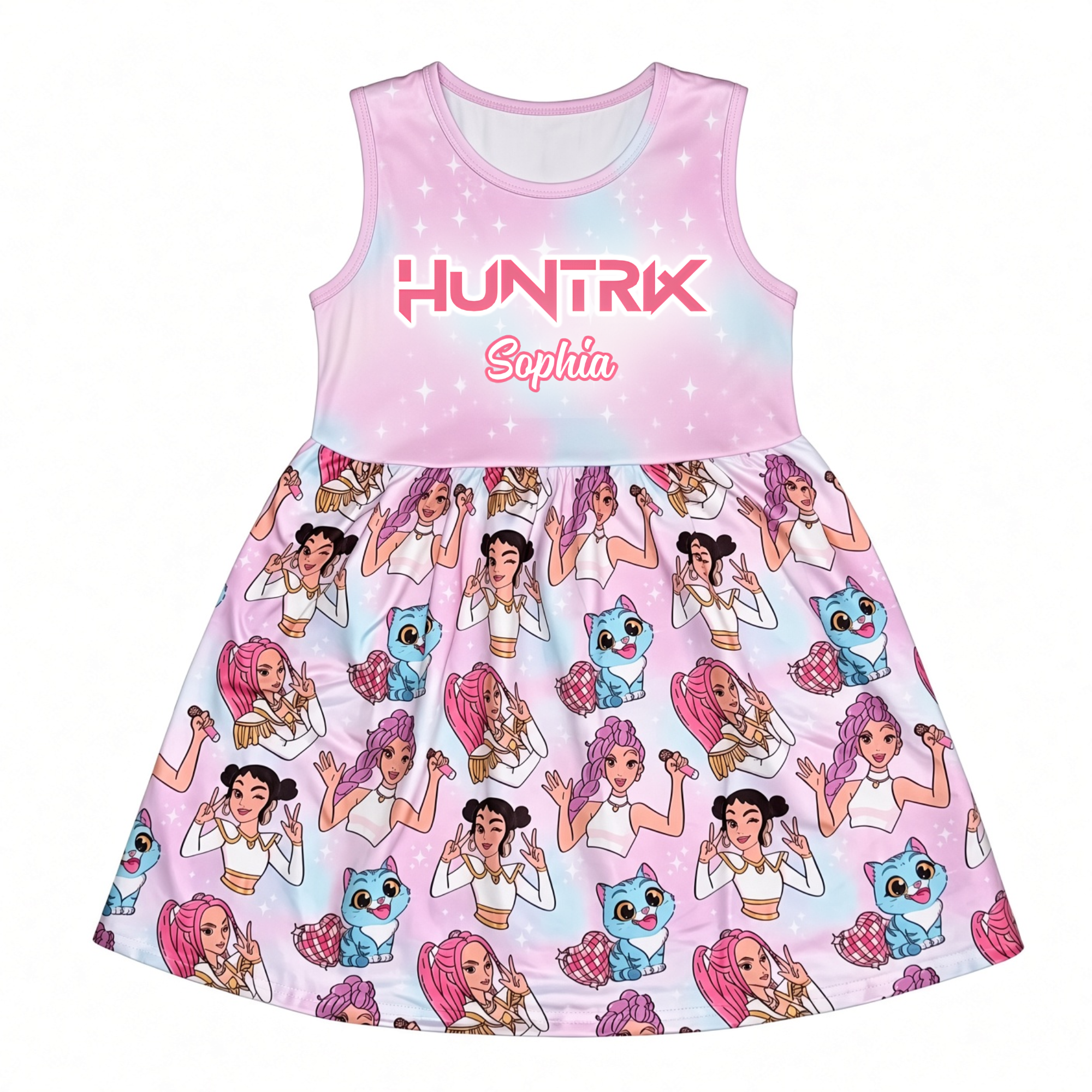 Personalized Fantasy Girl Dress for Kids with Custom Name Gift for Daughter Kid Dress GradoCreations