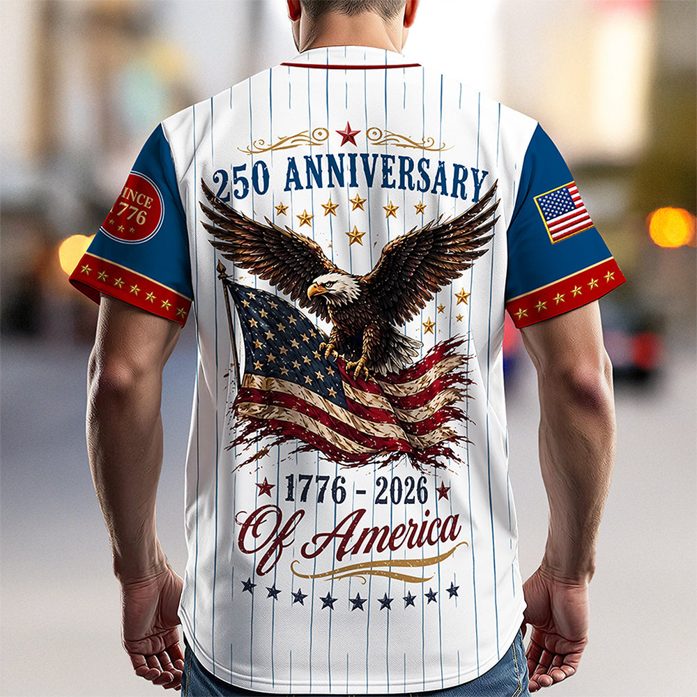 Personalized USA 250 Baseball Jersey Shirt Custom Name Gift for 4th of July Jersey Baseball Shirt GradoCreations