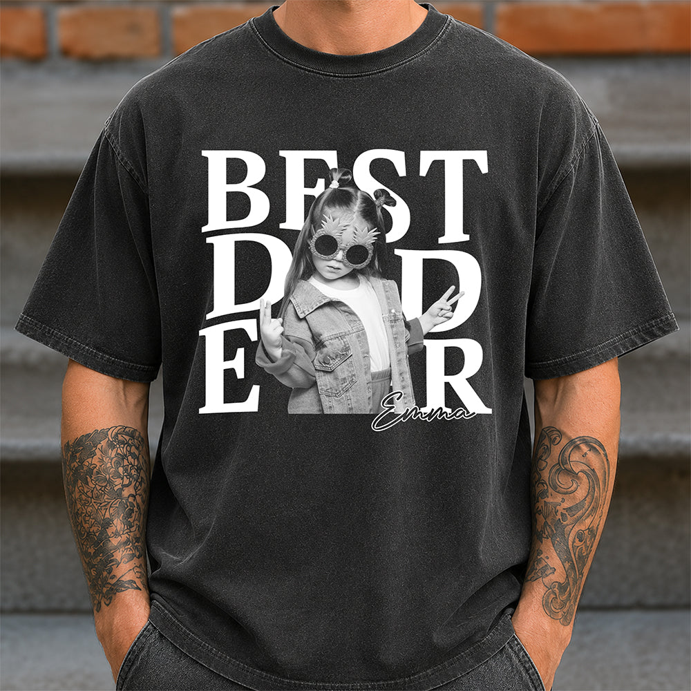 Personalized Photo Shirt Best Dad Ever Gift for Father's Day Comfort Shirt GradoCreations