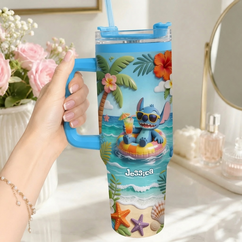 Personalized Summer Vibes Tumbler Gift for Movie Fans
