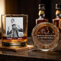 Personalized Engraved Rock Glass Custom Photo Gift for Dad HN590 - Engraved Rock Glass GradoCreations