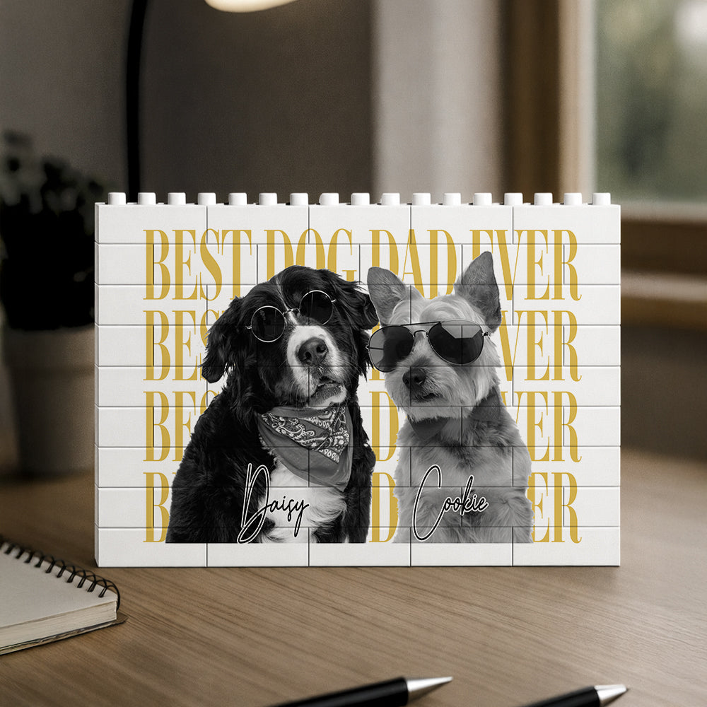 Personalized Vintage Photo Building Blocks Gift for Dog Cat Dad HN590 - Building Blocks GradoCreations