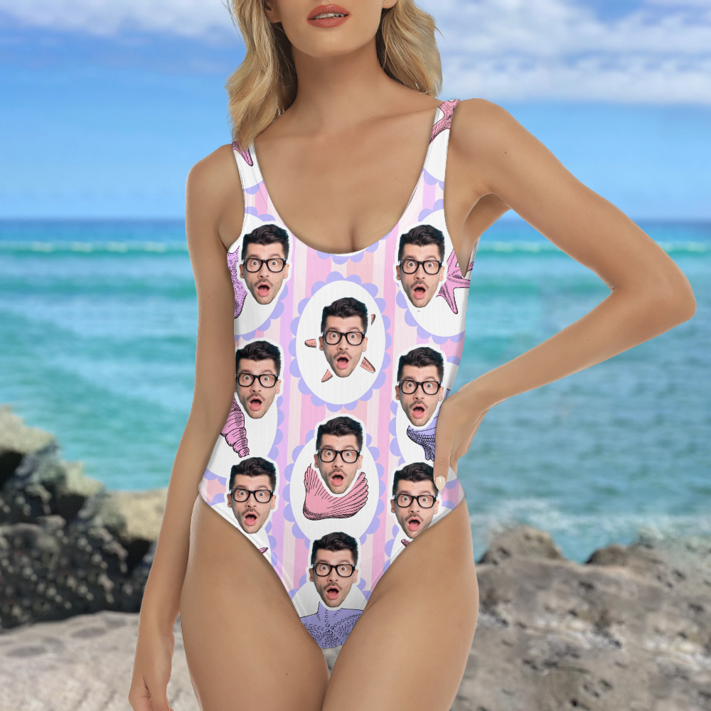 Personalized Photo Swimsuit Custom Design for Her Summer Gift HN590 - Swimsuit GradoCreations
