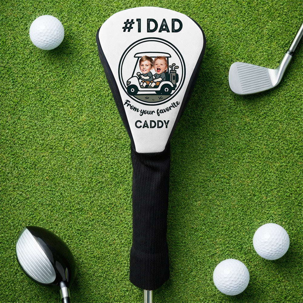 Personalized Golf Club Head Cover Custom Photo Gift for Dad HN590 - Golf Club Head Cover GradoCreations