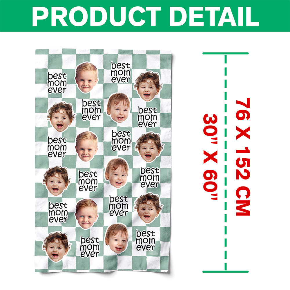 Personalized Beach Towel Custom Photo Best Dad Ever Gift HN590 - Beach Towels GradoCreations