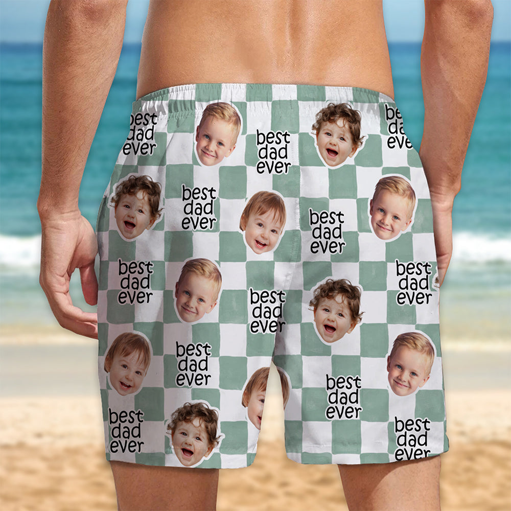 Personalized Beach Shorts Custom Photo Gift for Dad Family HN590 - Beach-Shorts GradoCreations