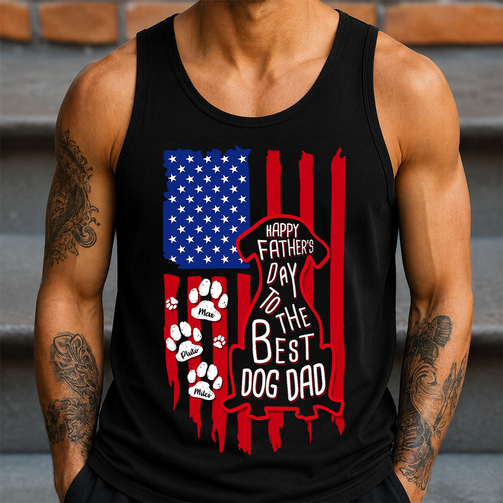 Personalized Dog Dad Tank Top Custom Father's Day Gift HN590 - 3D Tanktop GradoCreations