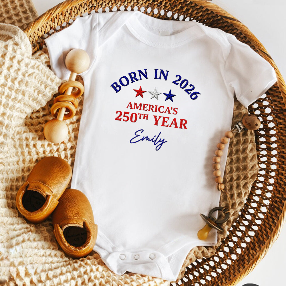 Personalized Baby Onesie Custom Name 250th Birthday Gift HN590 - Baby Shirt GradoCreations