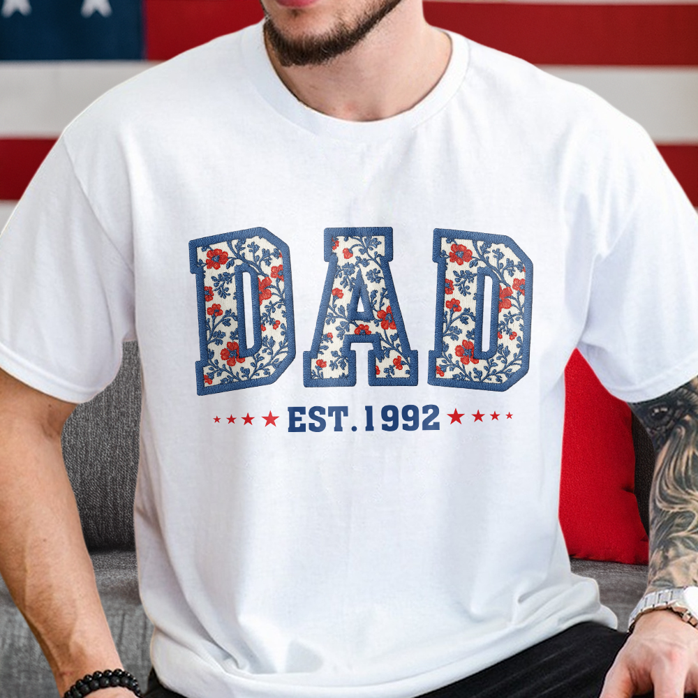 Personalized Floral Family Established Year T-Shirt for Mom & Dad HN590 - Tshirt GradoCreations