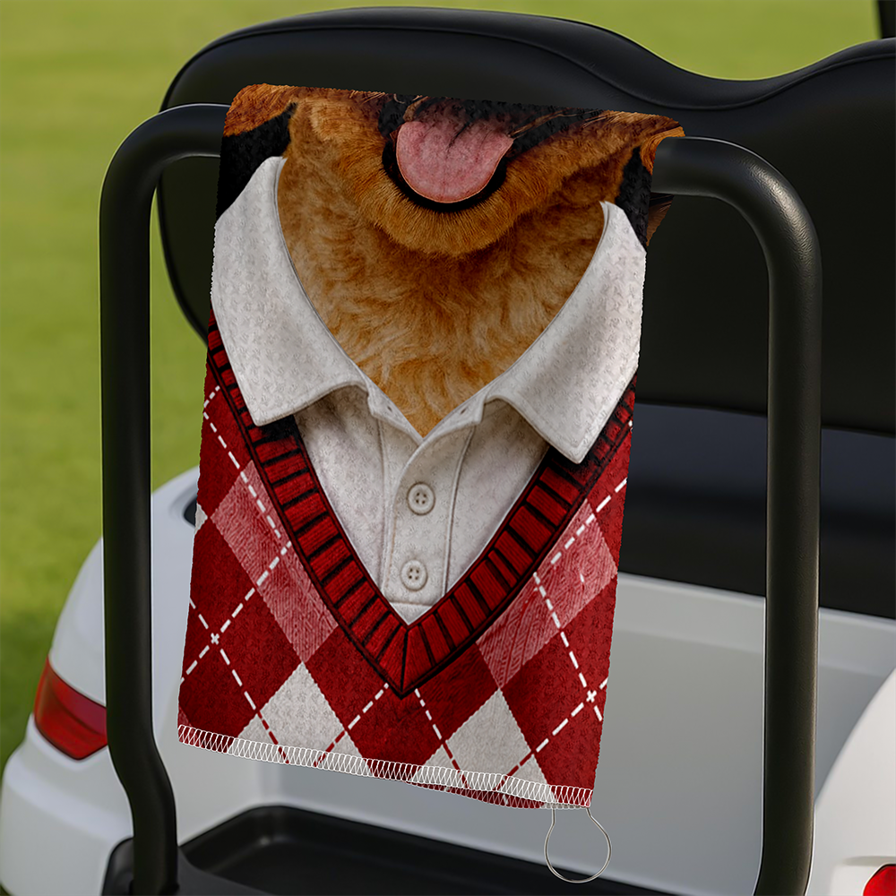 Custom Photo Golf Towel Personalized Gift for Dog Cat Dad Mom HN590 - Golf Towel GradoCreations