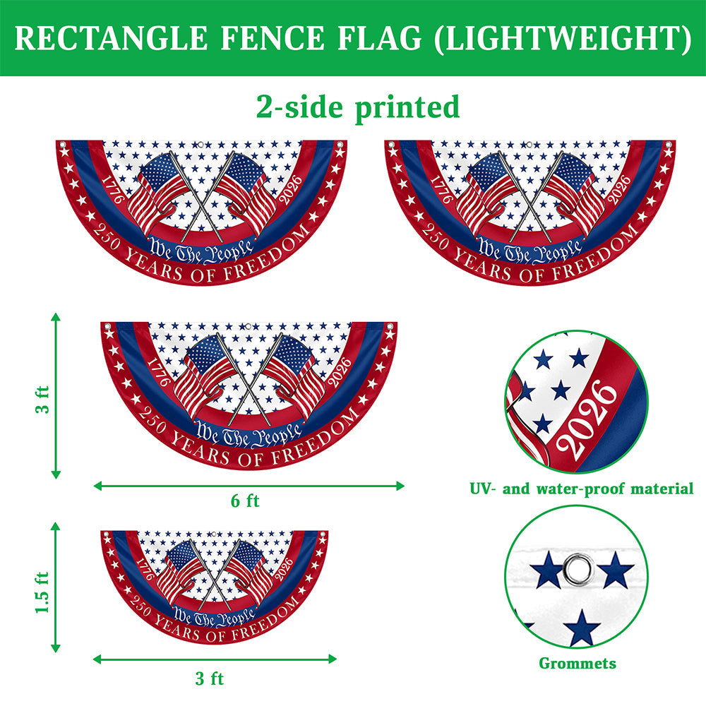 Personalized 250 Years of Freedom America Flag Family Gift for 4th of July HN590 - Non-Pleated Fan Flag GradoCreations