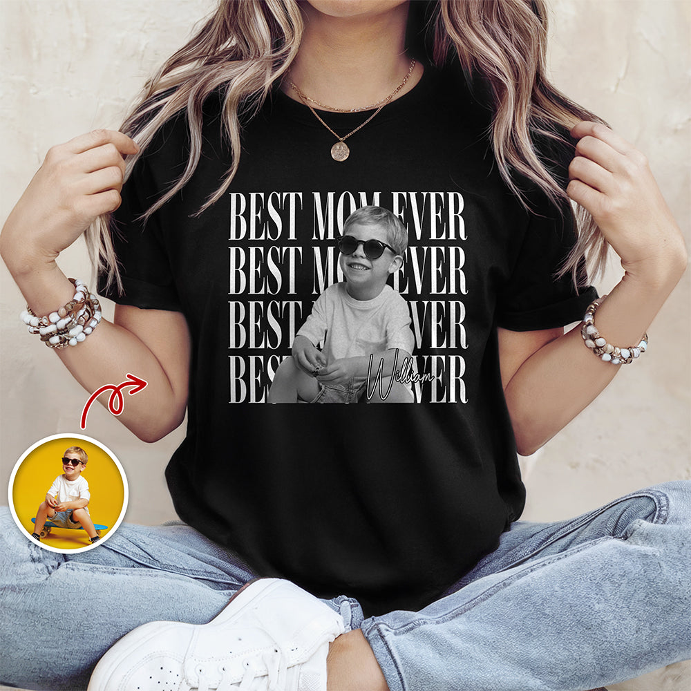 Personalized Vintage Photo T-Shirt Best Mom Ever Gift for Mother's Day HN590 - Tshirt GradoCreations