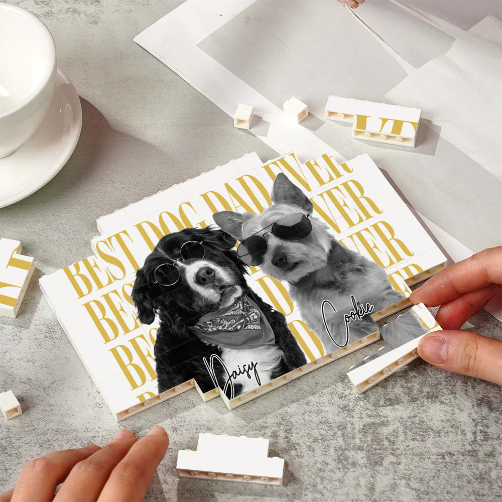 Personalized Vintage Photo Building Blocks Gift for Dog Cat Dad HN590 - Building Blocks GradoCreations