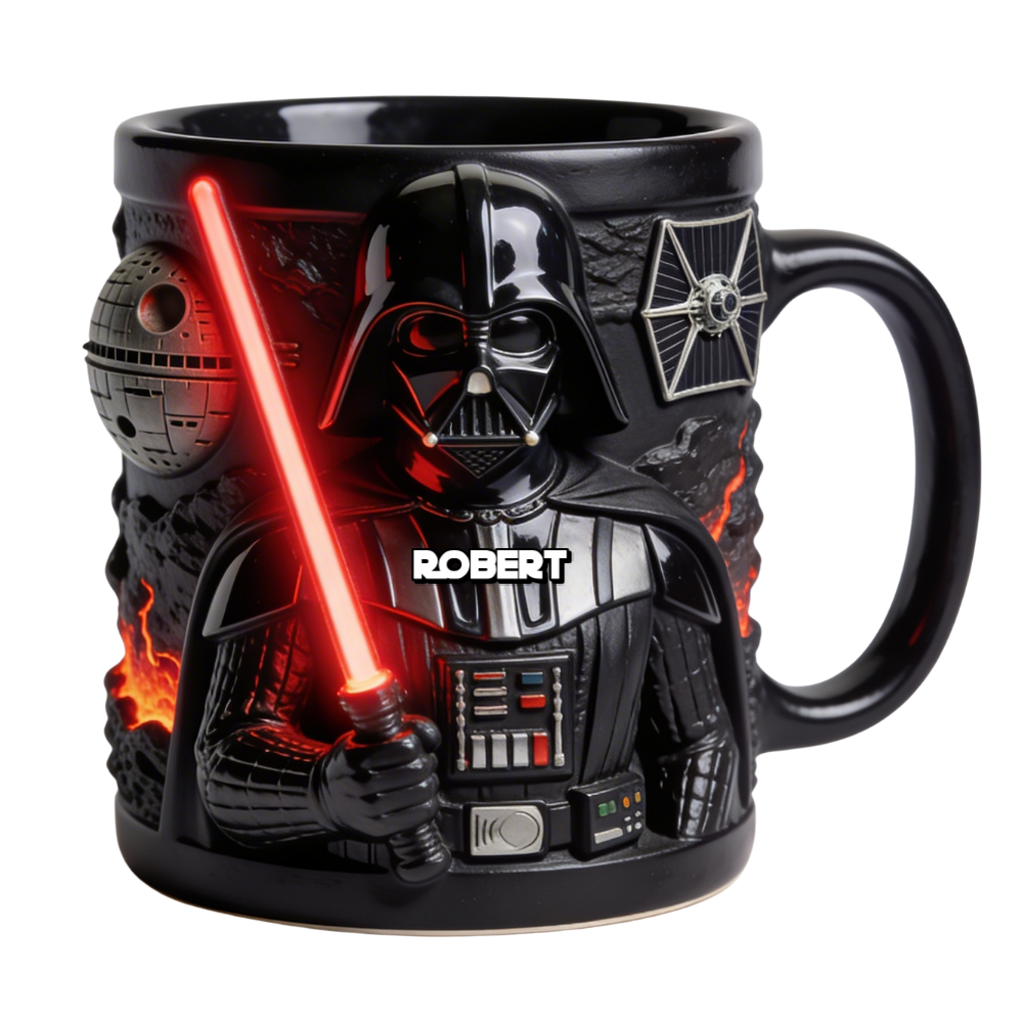 Personalized Darth Vader Accent Mug Custom Name Gift for Movie Fans Mug GradoCreations