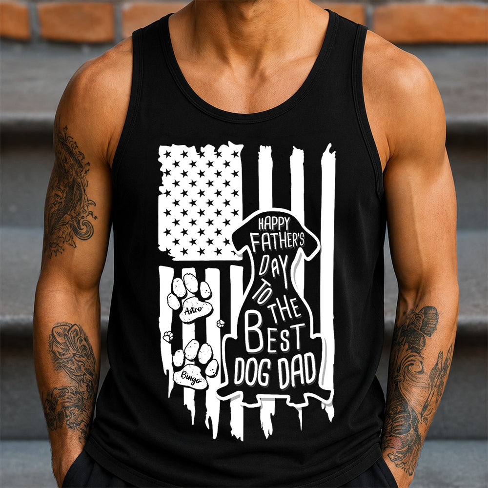 Personalized Dog Dad Tank Top Custom Father's Day Gift HN590 - 3D Tanktop GradoCreations