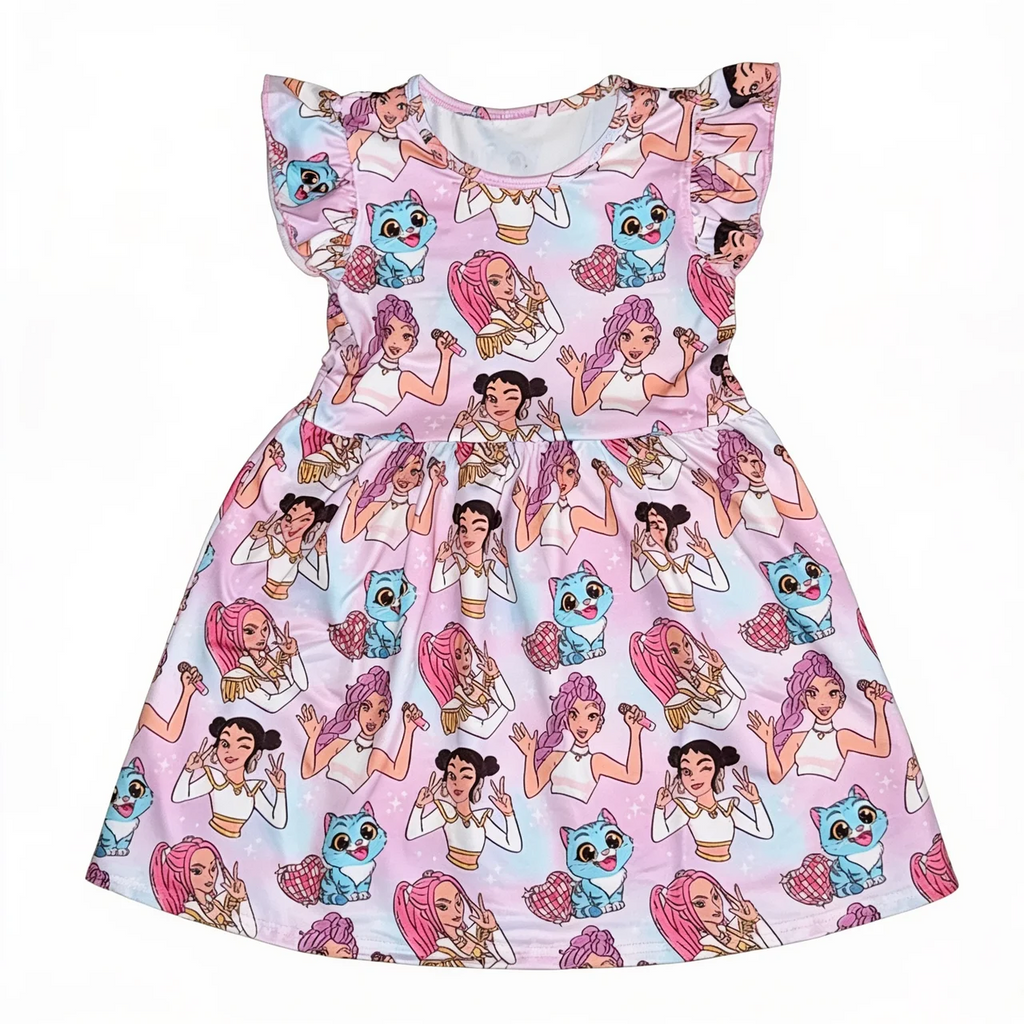 Personalized Fantasy Girl Dress for Kids with Custom Name Gift for Daughter Kid Dress GradoCreations