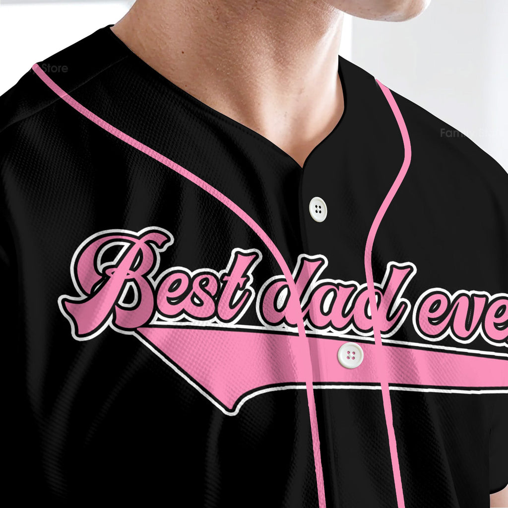 Personalized Baseball Jersey Best Dad Ever Gift for Him