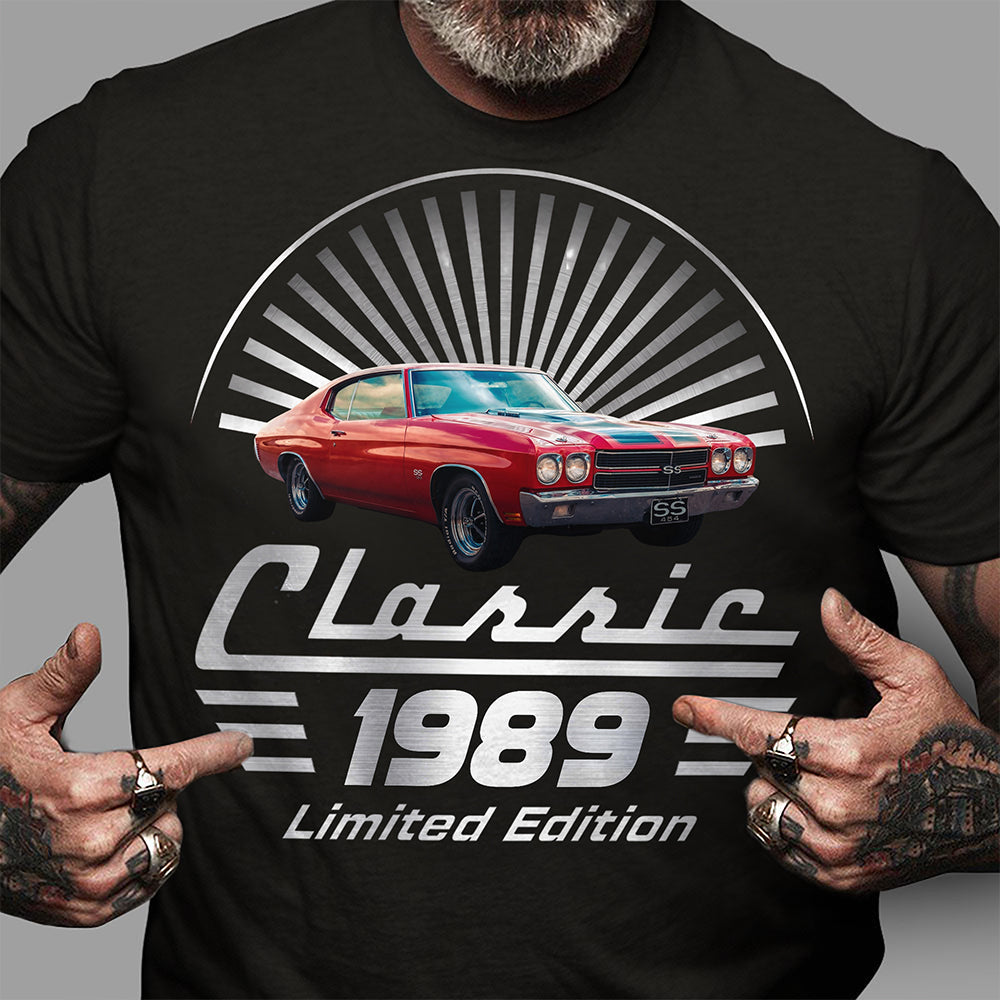 Personalized Vintage Car Photo Comfort Shirt Gift for Dad Comfort Shirt GradoCreations