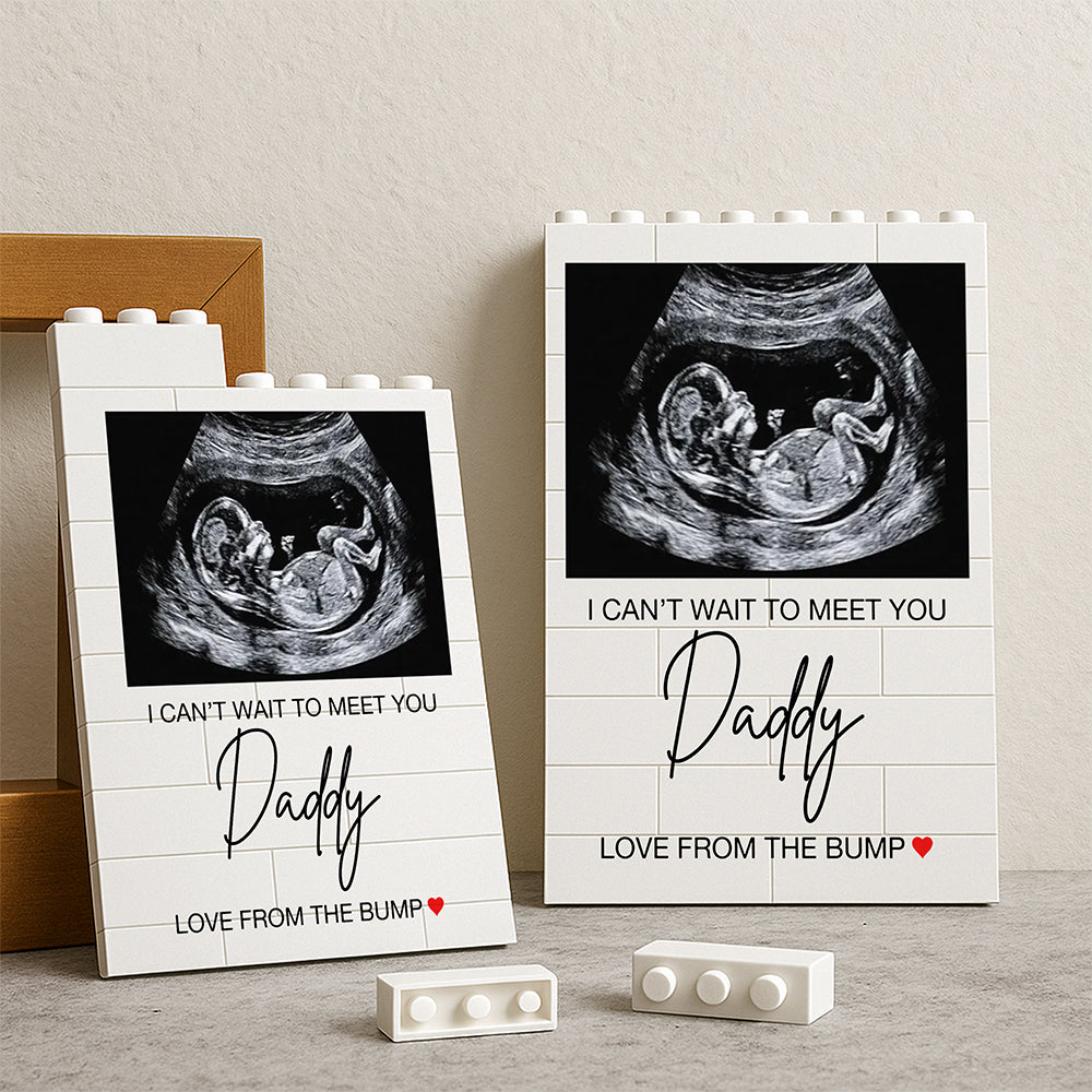 Personalized Baby Scan Building Block Gift for Daddy HN590 - Building Blocks GradoCreations